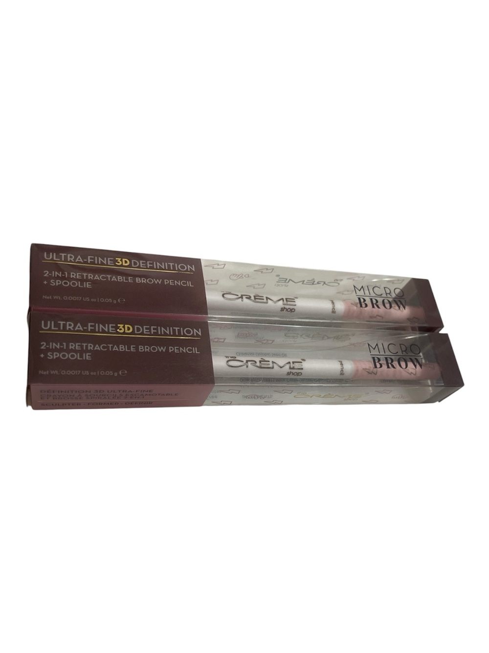 The Crème Shop Micro Brow Pencil & Spooley Medium Brown - bundle of 2
